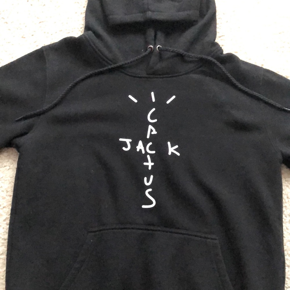 2018 Travis Scott limited edition black with white lettering hoodie
